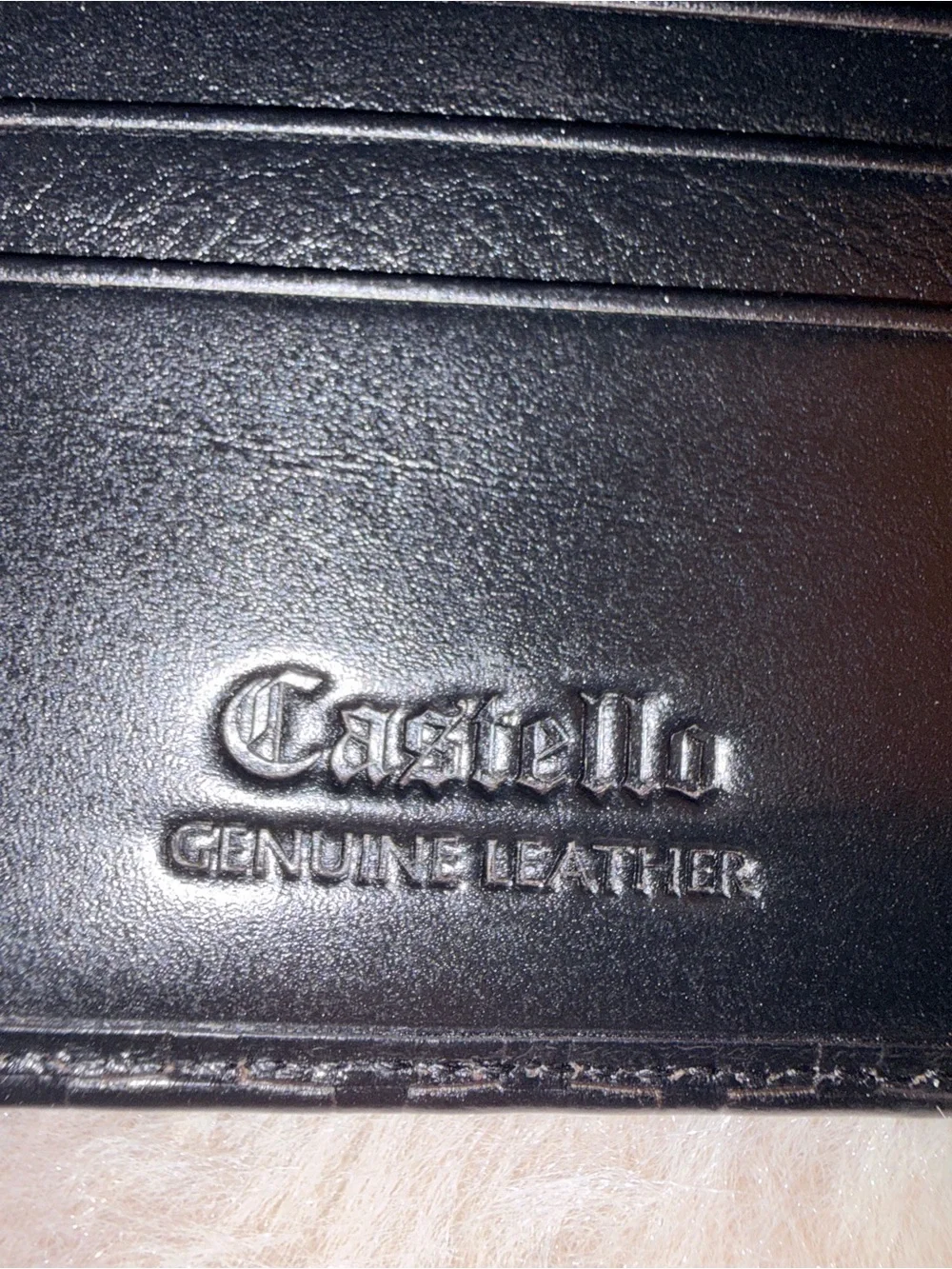 Castello Leather Black Card Sleeve Wallet